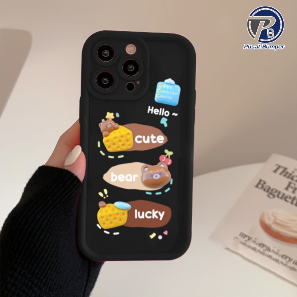SS973 เคสซิลิโคน 3D น่ารักชีสหมี Softcase ปลอก Hp สําหรับ Oppo A6S A6 A6X A58 A60 A58 A78 A60 A74 A9