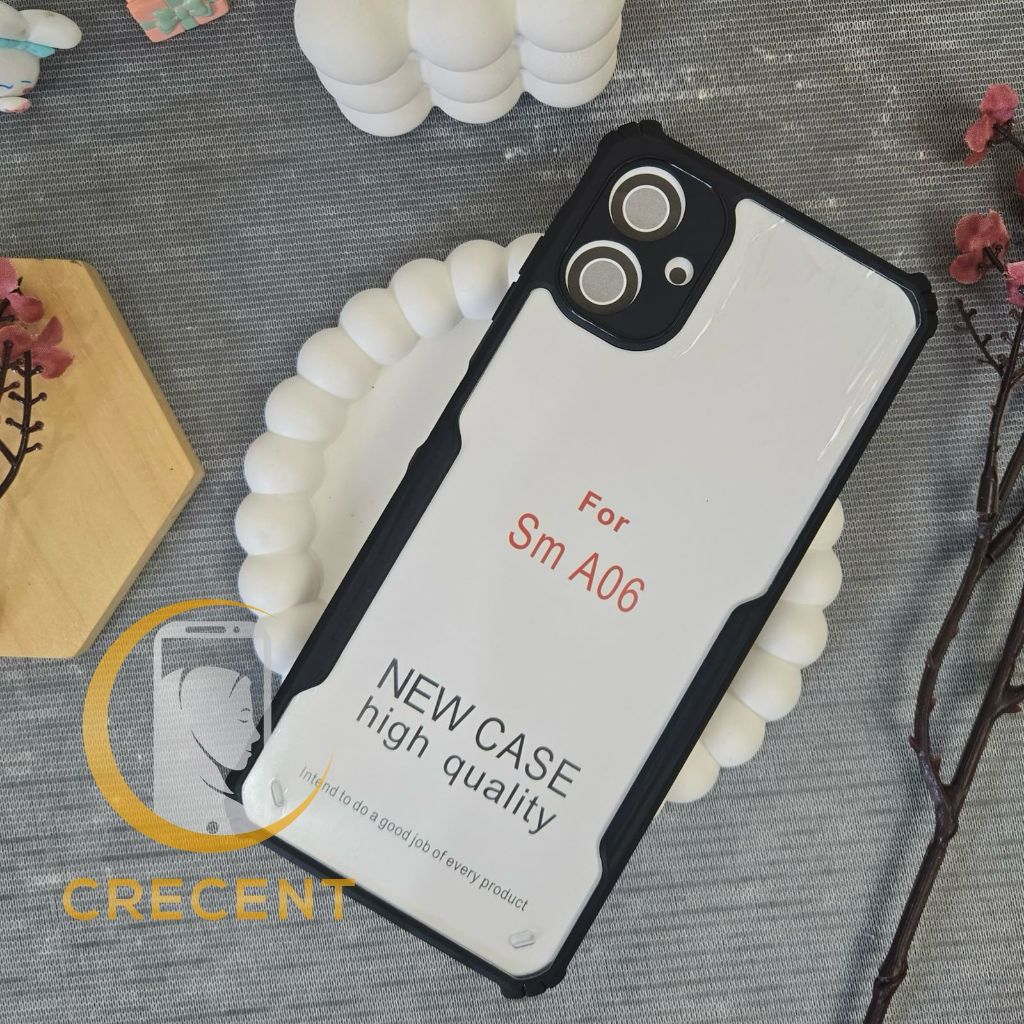 Soft Case Fusion ArmorกันกระแทกสีดําBack Beatles Series Slimโปร่งใสสําหรับSamsung A06 Samsung A06s S