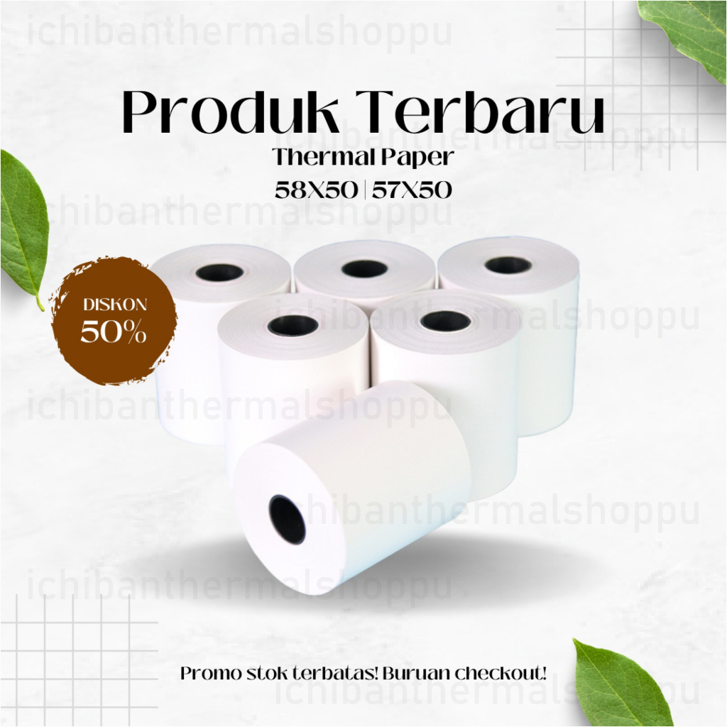 MESIN THERMAL กระดาษ CASH RECEIPT กระดาษม้วน 57X50 / 58X50 THERMAL POS RECEIPT MINI BLUETOOTH PRINTE