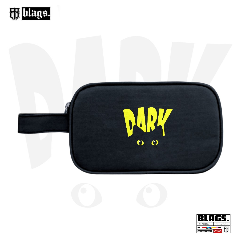 Hitam Dark Cat กระเป๋าอเนกประสงค์สําหรับผู้ชายและผู้หญิงสีดํา unisex / mini Pouch SP003 Blags