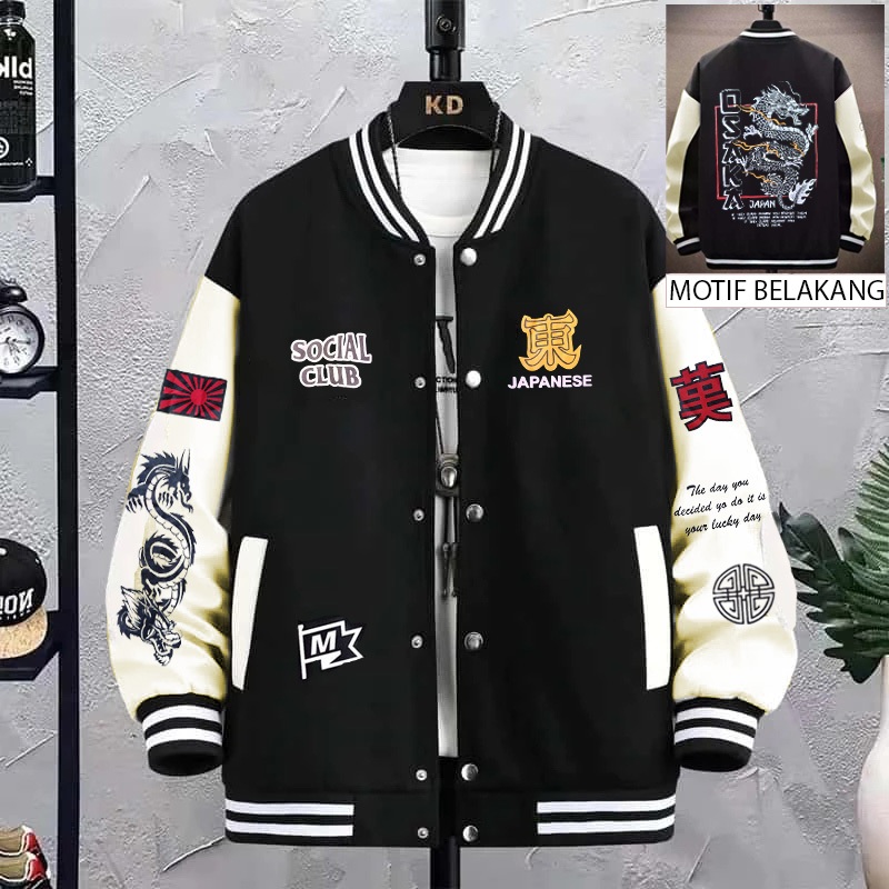 VARSITY JACKET / VARSITY BASEBALL JACKET / FULL PRINT ZIPPER สําหรับผู้หญิง / ผู้ชาย