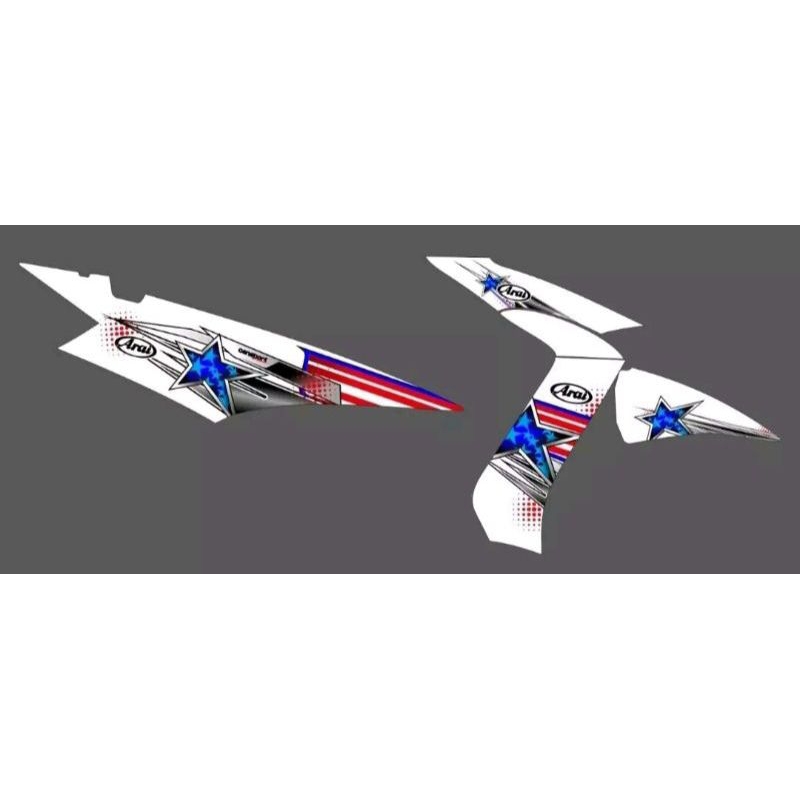 แถบสะท้อนแสงสําหรับ MIO SOUL CARBON พร้อม THE LATEST STAR ARAI MOTIF