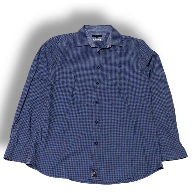 เสื้อทํางาน OLZEN งานปักสีน้ําเงิน Preloved