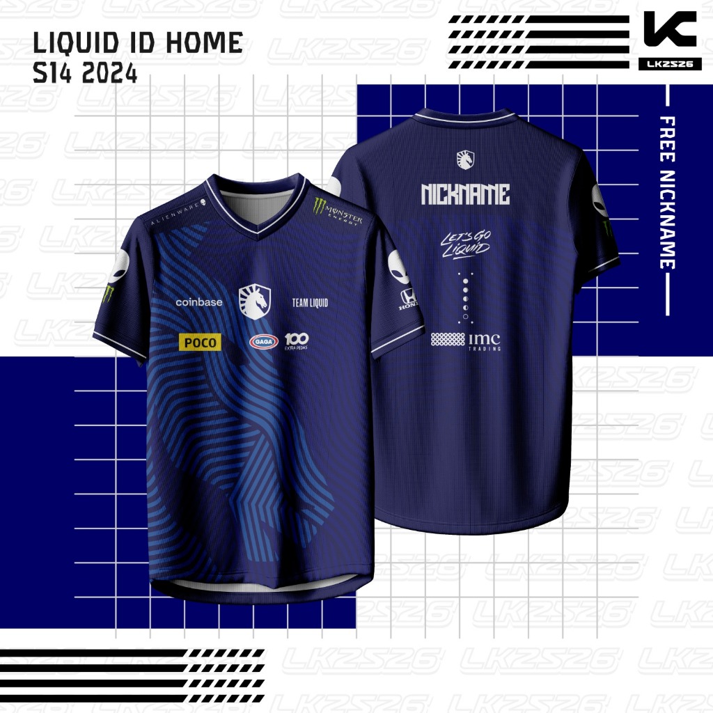 Jersey Esport Game LIQUID ID HOME MPL S14 HOME 2024 Navy Jersey Gaming Full Print Custom