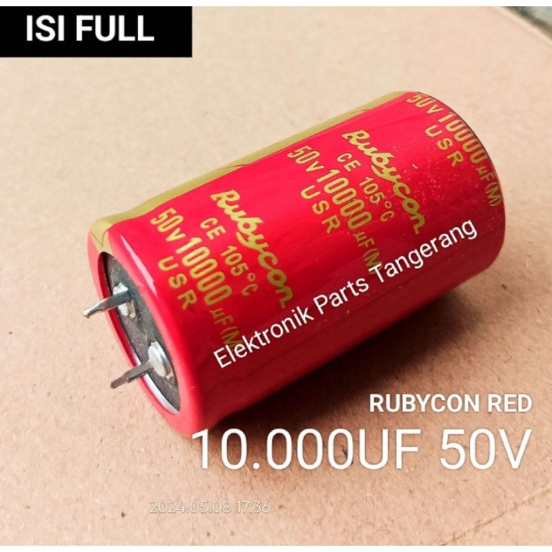 (1 ชิ้น) ELCO CAPACITOR 10000UF 50V RUBYCON JAPAN RED ELCO CAPACITOR 50V 10000UF RUBYCON RED ELCO RU