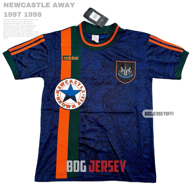 NEWCASTLE AWAY RETRO JERSEY OFFICIAL 1997 1998 GRADE ORI TOP
