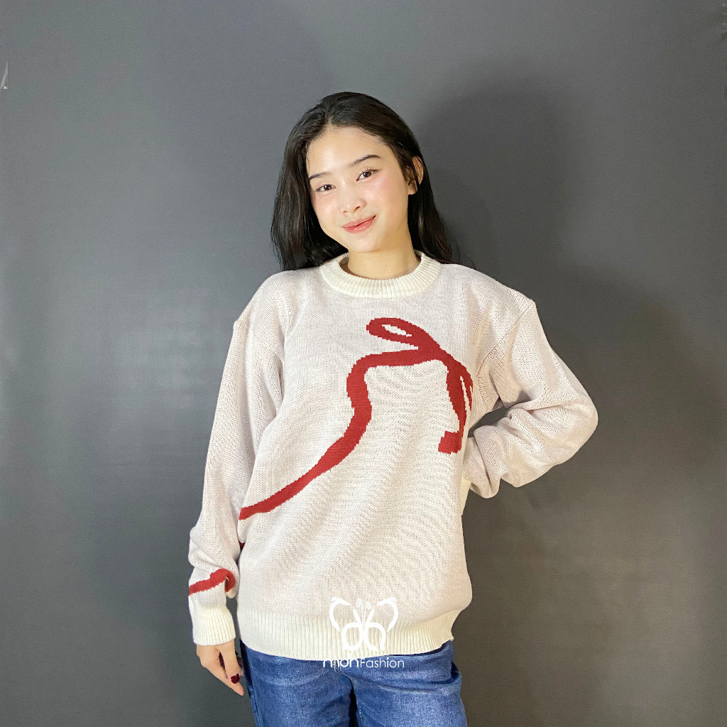 เสื้อไหมพรม Ribbon Ribbon Sweater - เสื้อถักไหมพรม Ribbon Motif By Mdhfashion