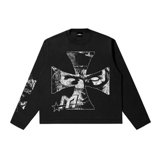 Long Sleeve Boxy T-Shirt Black Minor - IRON