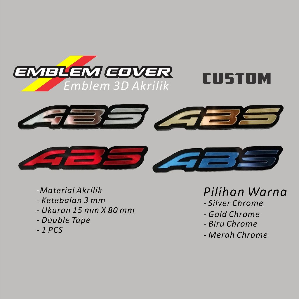 Emblem 3d abs Sticker body arm shock Fender abs motif abs Writing