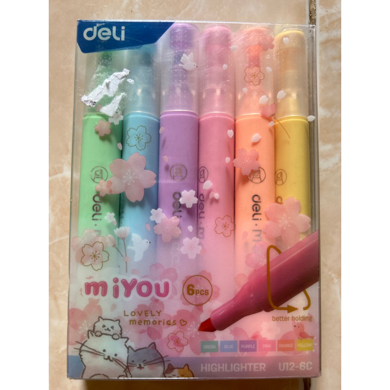 ปากกาเน้นข้อความ | Textliner Deli Miyou Pastel Color (1 ชุด = 6 สี)