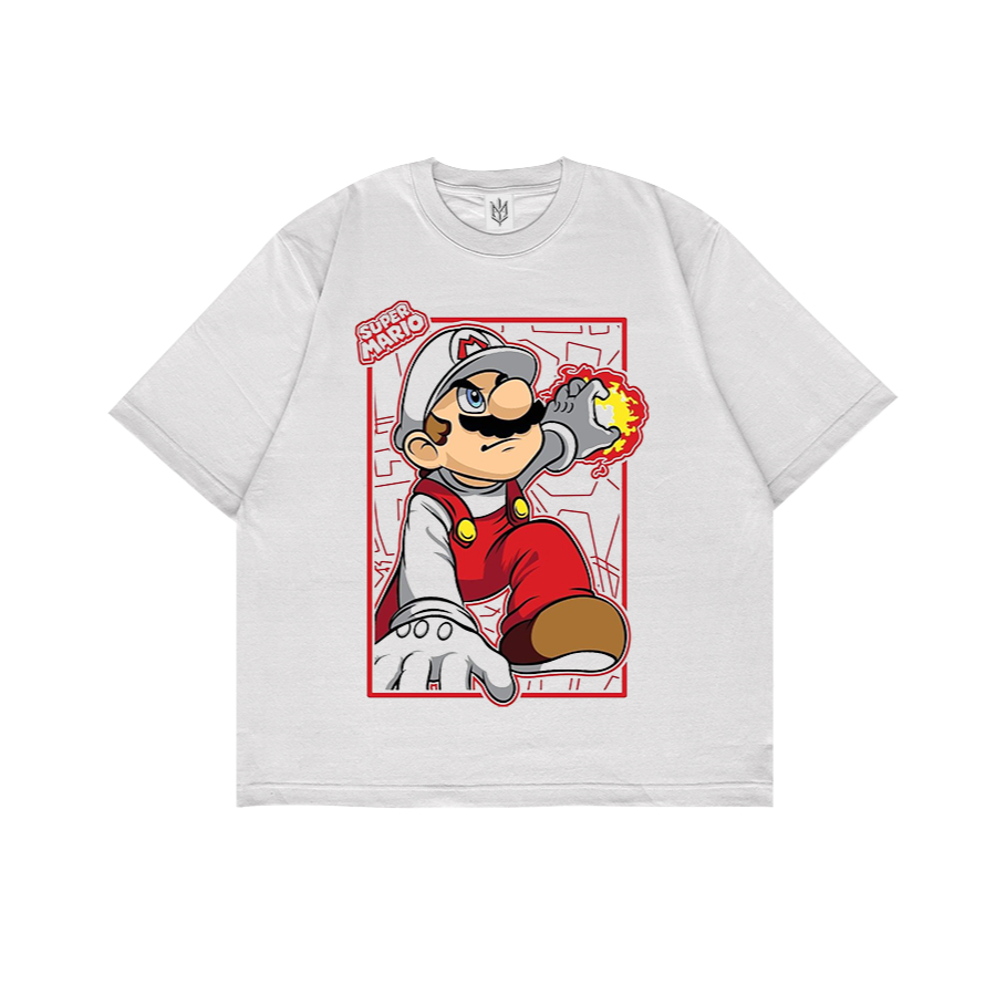 เสื้อยืดสําหรับเล่นเกม SUPER MARIO BROS NINTENDO GAMES 4 | เสื้อยืด OVERSIZE สีขาวสไตล์ Y2K VINTAGE 