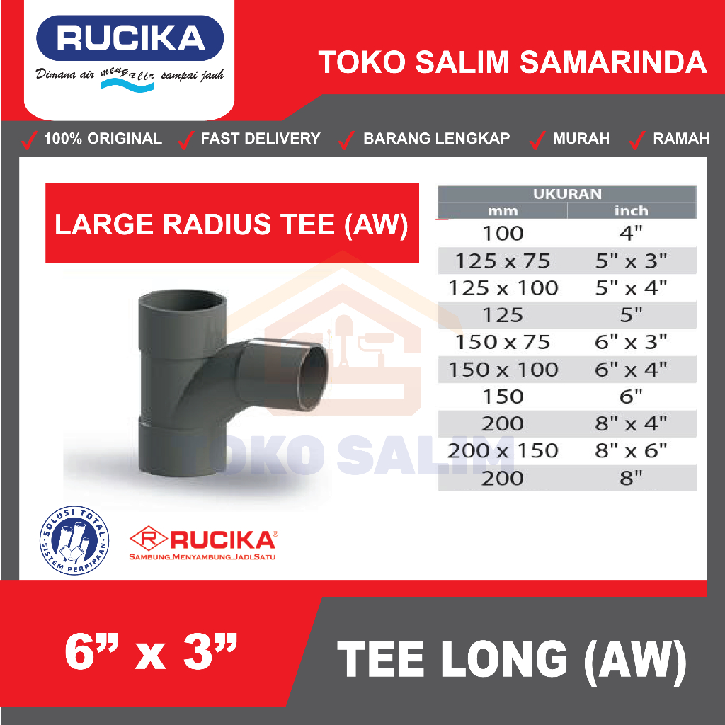 เสื้อยืด LARGE RADIUS / TY TREE / TLONG 90° 6 x 3 AW JIS RUCIKA 90 องศา