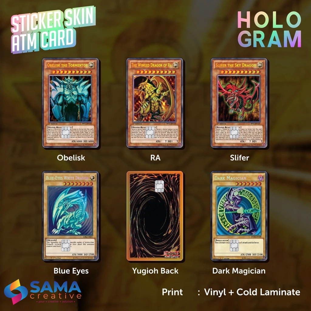 Yugioh Card Series - สติ๊กเกอร์การ์ดเกม HOLOGRAM - ATM Vinyl Debit, บัตรเครดิต, Emoney, Flazz, Yugioh Hologram Sticker Access Card
