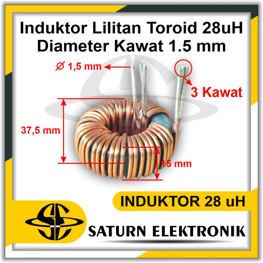 Toroid Coil Inductor 28uH เส้นผ่านศูนย์กลางสายไฟ 1.5 มม