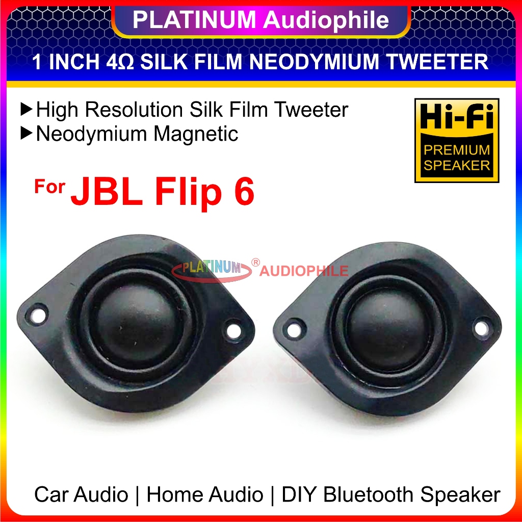 ทวีตเตอร์ 35 มม. 4 โอห์มสําหรับ JBL Flip 6 รุ่นผ้าไหม Neodymium ฟิล์ม Toler ลําโพง F6