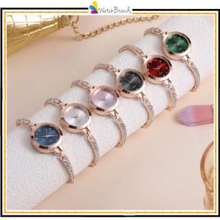 WBS Jam Tangan Serut Mewah Gelang Serut Wanita Analog Quartz Adjustable Anti Air Rantai Stainless Steel Diamond Fashion RM194