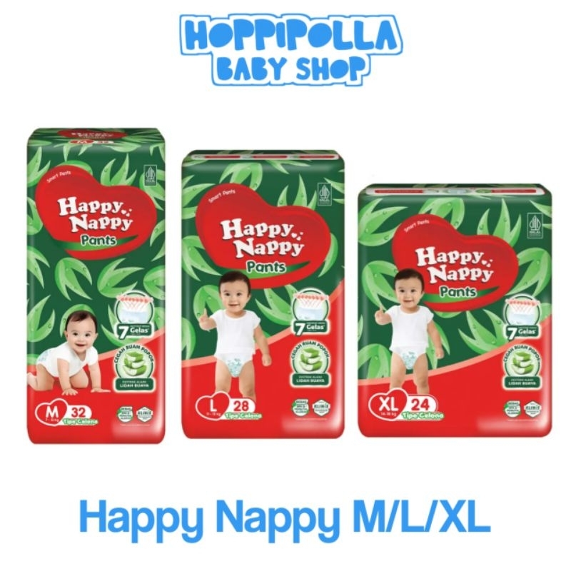 Happy Nappy Pants M 32 / L 28 / XL 24 ผ้าอ้อมเด็ก