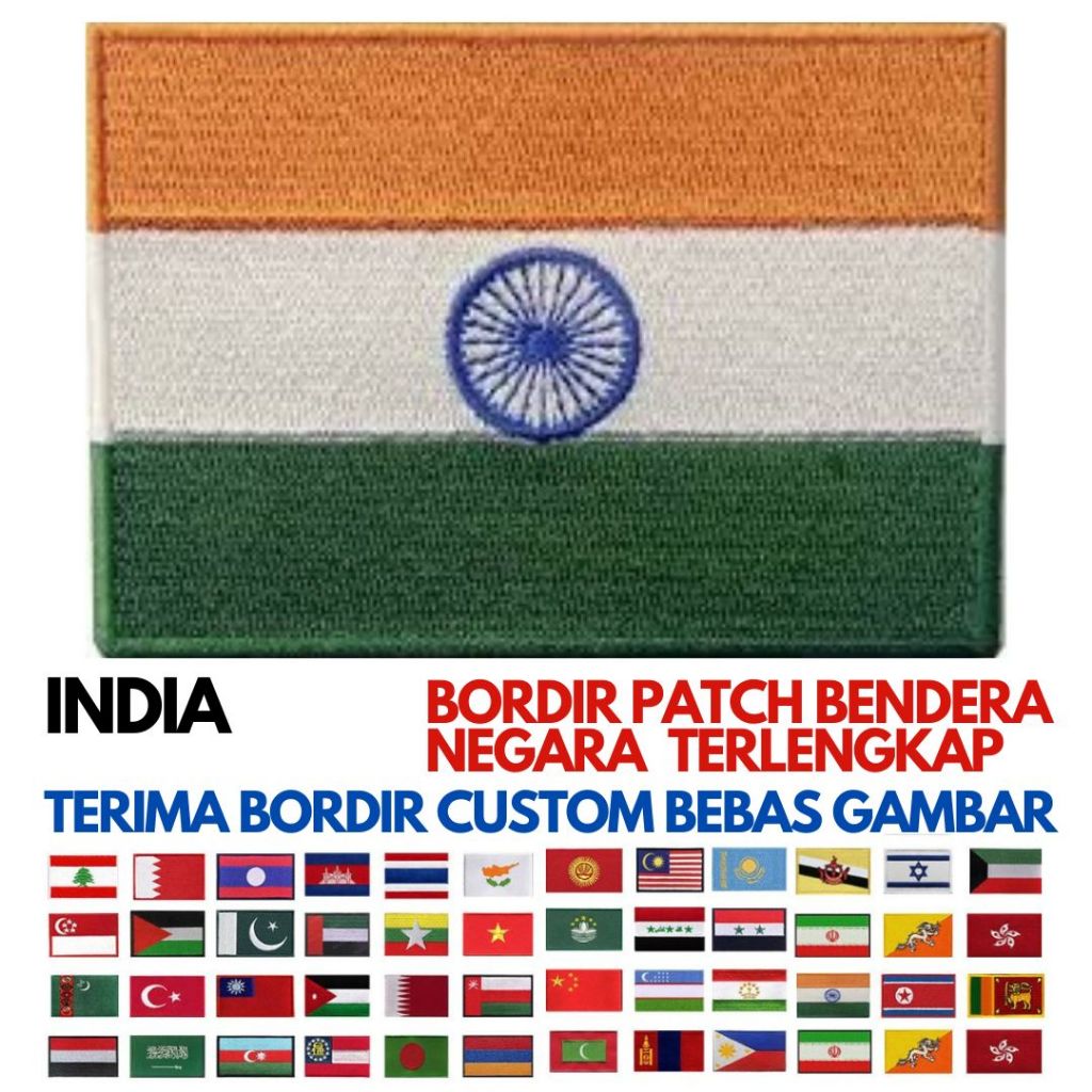 BET FLAG EMBROIDERY PATCH/ สมบูรณ์ INDIAN STATE ASIA BENUA FLAG