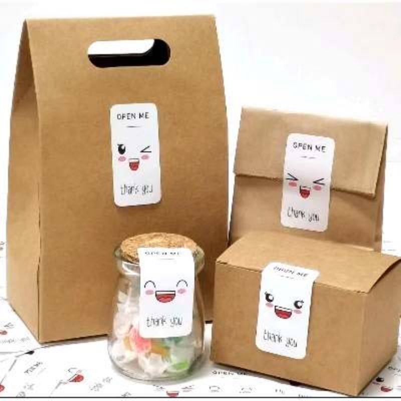 สติ๊กเกอร์ฉลาก Open Me 100 ชิ้น/สติ๊กเกอร์ Thankyou สําหรับขายออนไลน์