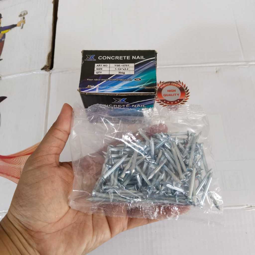 300G CONCRETE NAILS 1-1/4 ยี่ห้อ YSK HARDW ARES YSK-10701 CONCRETE เล็บ
