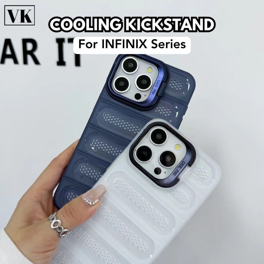 ปลอกตาข่ายระบายความร้อน Infinix Note 40 5G / Note 40 Pro เคสขายึดกันกระแทกซิลิโคนที่วางขาตั้ง