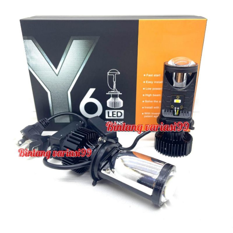 MINI PROJECTOR LAMP Y6D LED CAR MOTORCYCLE H4 SUPER BRIGHT