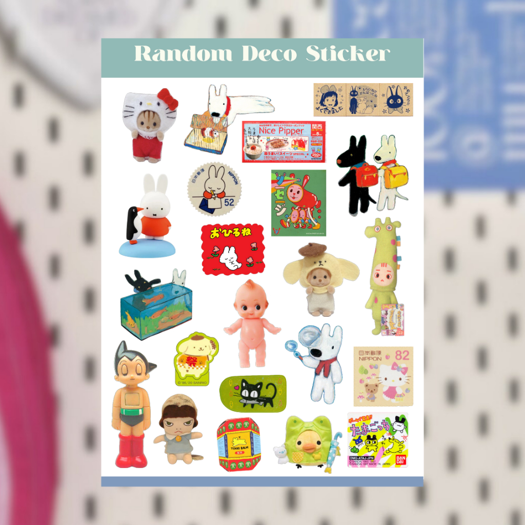 น่ารัก RANDOM DECO STICKER SHEET / CUTE KAWAII DECO STICKER VINTAGE RETRO นําเสนอ