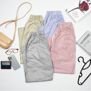Lookback Celana Panjang Wanita Motif salur Casual Long Pants