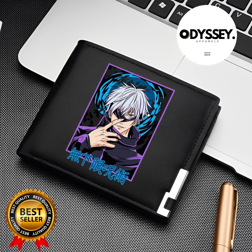 Gojo SATORU กระเป๋าสตางค์พับ ใหม่ล่าสุด Anime JUJUTSU KAISEN กระเป๋าสตางค์หนังผู้ชาย