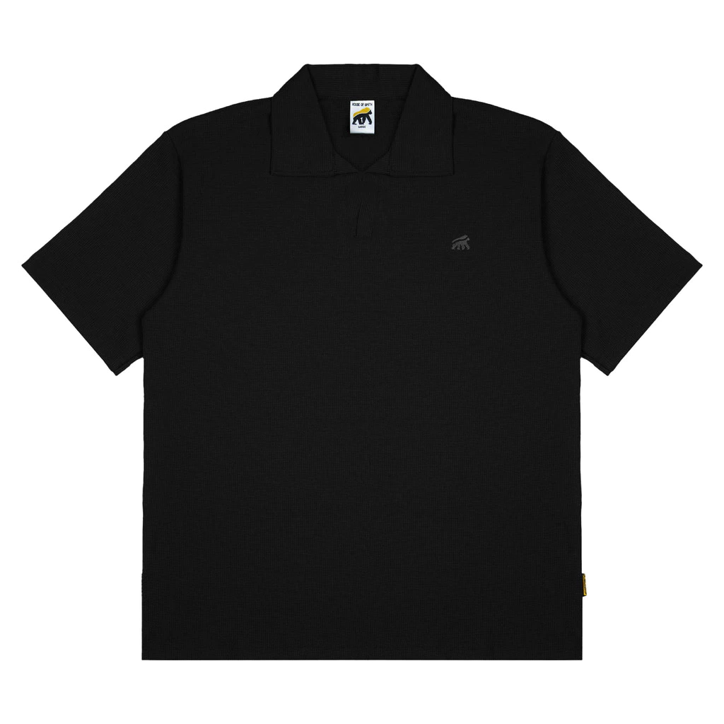 เสื้อโปโล House of Smith Bdg - Waffle Black - เสื้อโปโลผู้ชาย