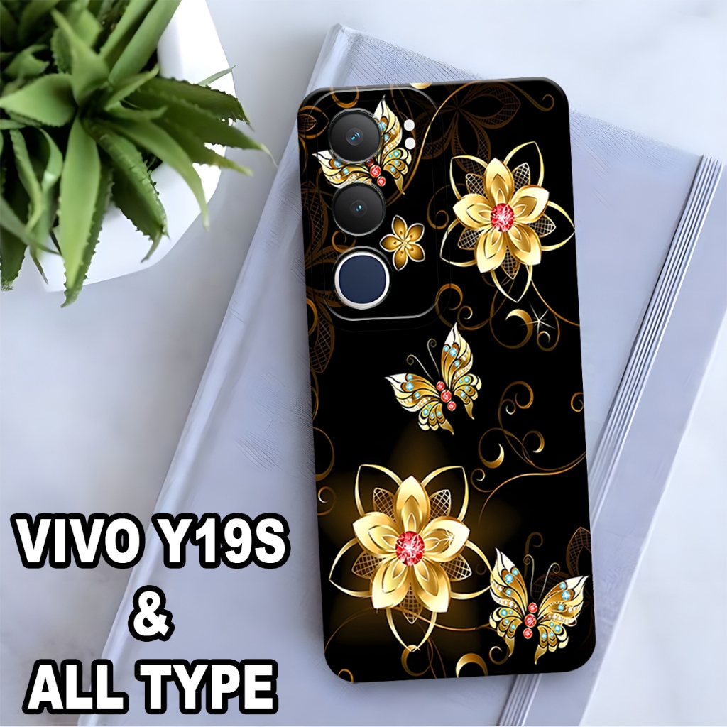 AC49/Softcase Procamera HP VIVO Y19S ล่าสุด 2024 แฟชั่นผีเสื้อกรณี Softcase คุณภาพยืดหยุ่นกรณี Handp