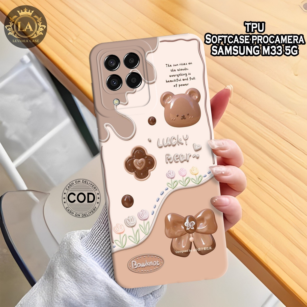 HP เคส Samsung M33 5G รุ่นล่าสุด - เคส Leviora - เคสแฟชั่น Bear - Samsung M33 5G Softcase - เคสกล้อง