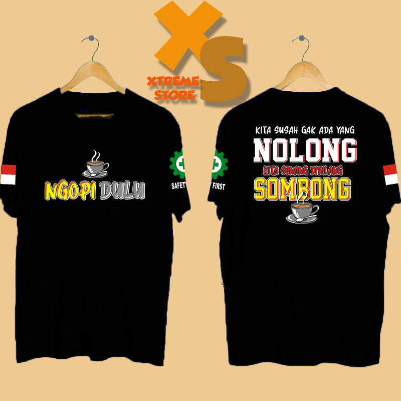 // เสื้อยืด DISTRO สําหรับผู้ชาย COFFEE FIRST // XTREME-STORE