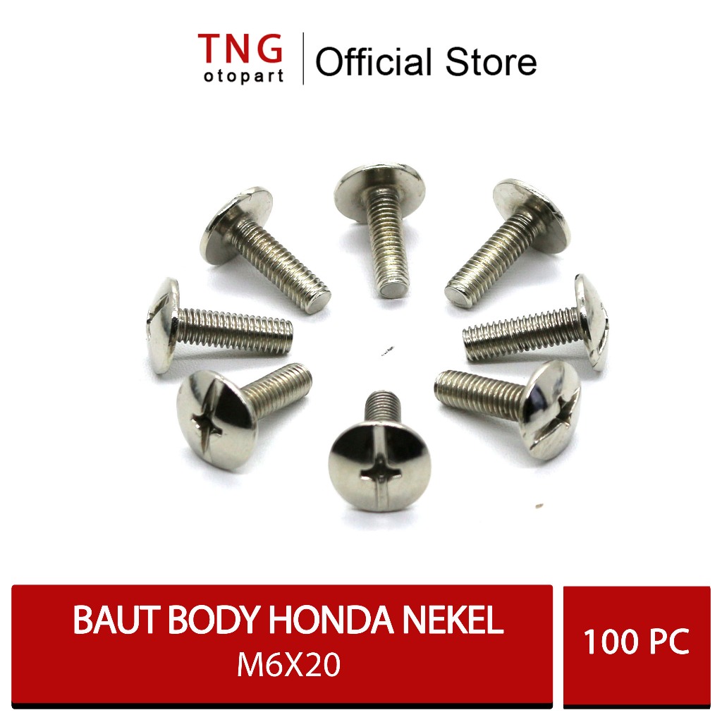 Body Bolts Nickel m6x20 / Honda Body Bolts Nickel 6x20