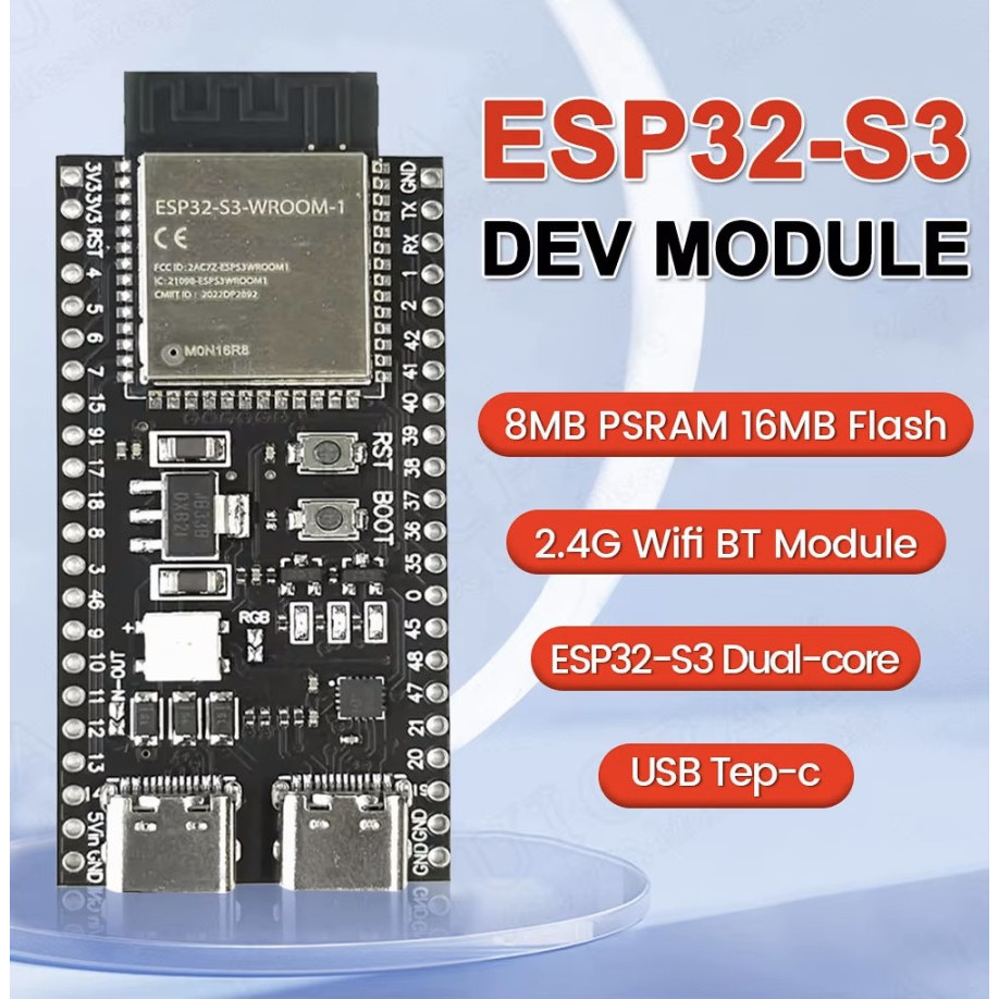 ESP32-S3 WiFi บลูทูธ BLE 5.0 ESP32 S3 Wifi ตาข่าย Development Board N8R2 N16R8
