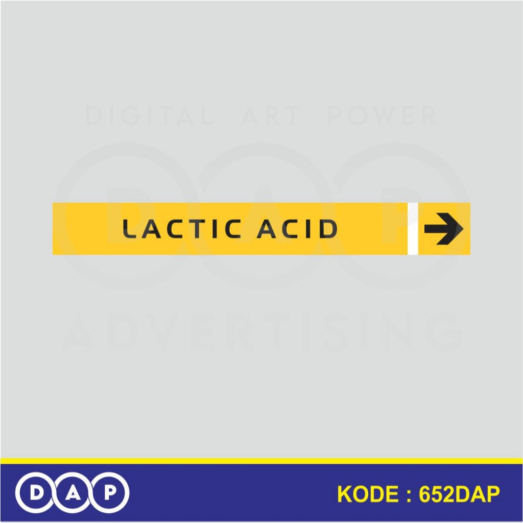 652 - INDUSTRAL PIPE LABEL STICKERS - LACTIC ACID - 40 X 3 CM - VYNIL - ดีที่สุด