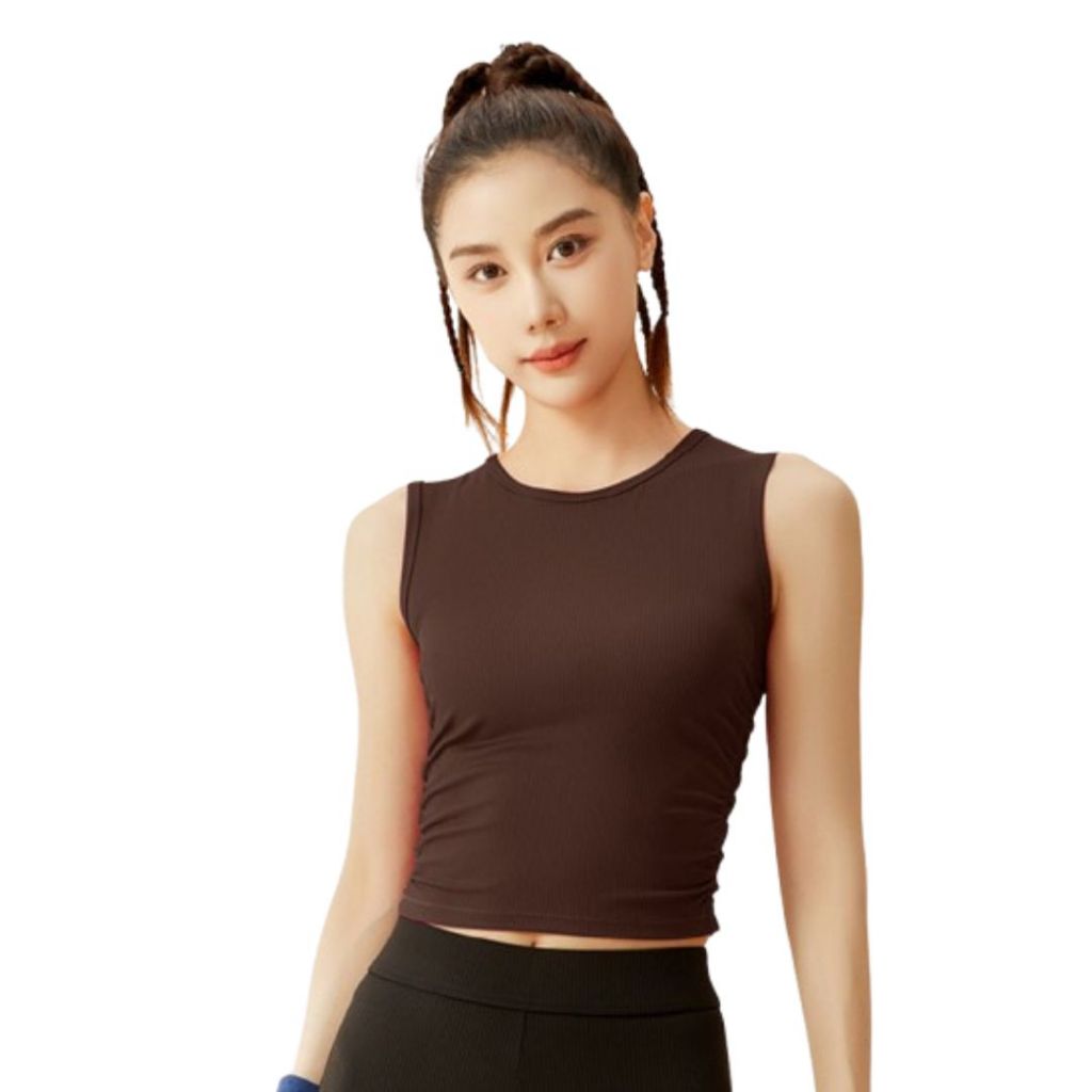 Active Wear - เสื้อกล้ามออกกําลังกายถักลายทางระดับพรีเมียม/Zumba Fitness 329