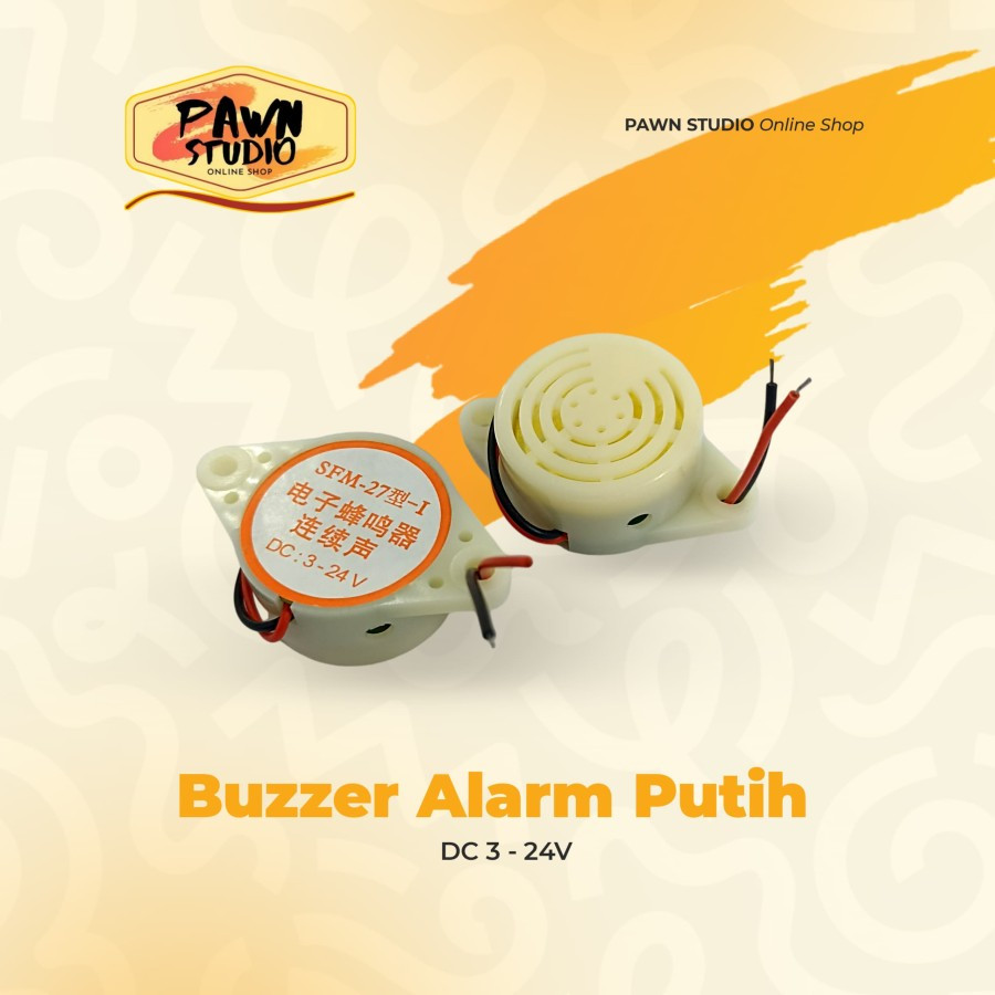 Buzzer Buzzer Buser สีขาวคุณภาพสูง DC 3v-24v / Buzzer White DC 3 โวลต์ - 24 โวลต์