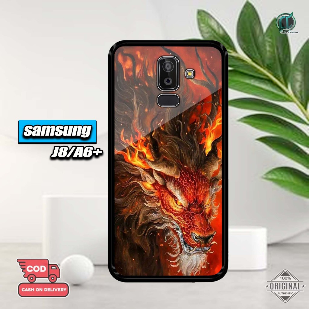 เคส Samsung J82018/A6plus ล่าสุด 2D Glossy Hardcase [Dragon Motif] Samsung J8/A6plus Hardcase Softca