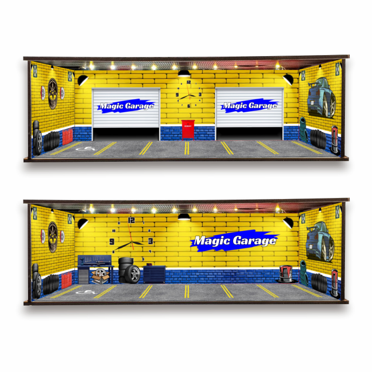 KRMK GARAGE DIORAMA โรงรถ 1/64 GARAGE MAGIC GARAGE พร้อม LED