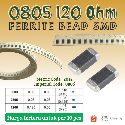 10 ชิ้นความต้านทาน 120 โอห์ม 0805 smd 2012 ชิป Ferrite ลูกปัด Inductor smd