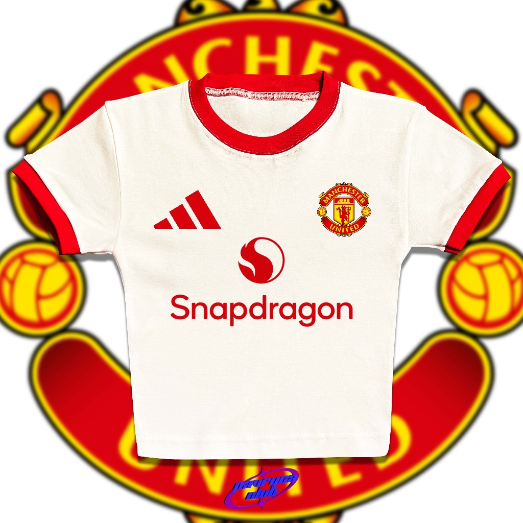 Baby tee ringer tee manchesioner united fc y2k style crop tee