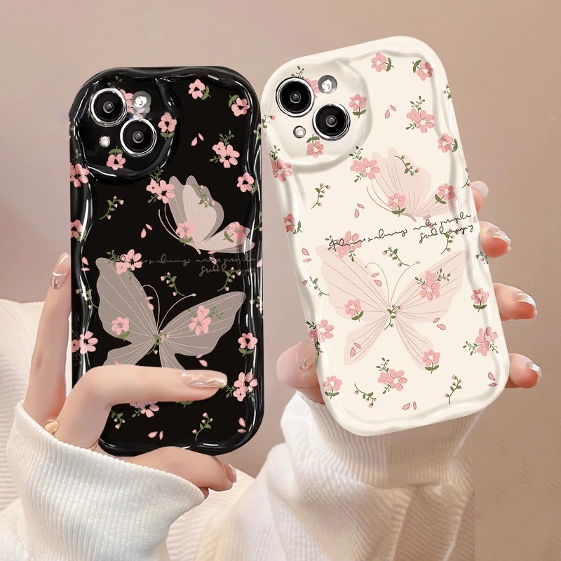 YX91 SOFTCASE CASING BUTTERFLY FLOWERS COMPATIBLE สําหรับ OPPO A1 A1K A3 PRO A3X A3S A5 A5S A5 2025 