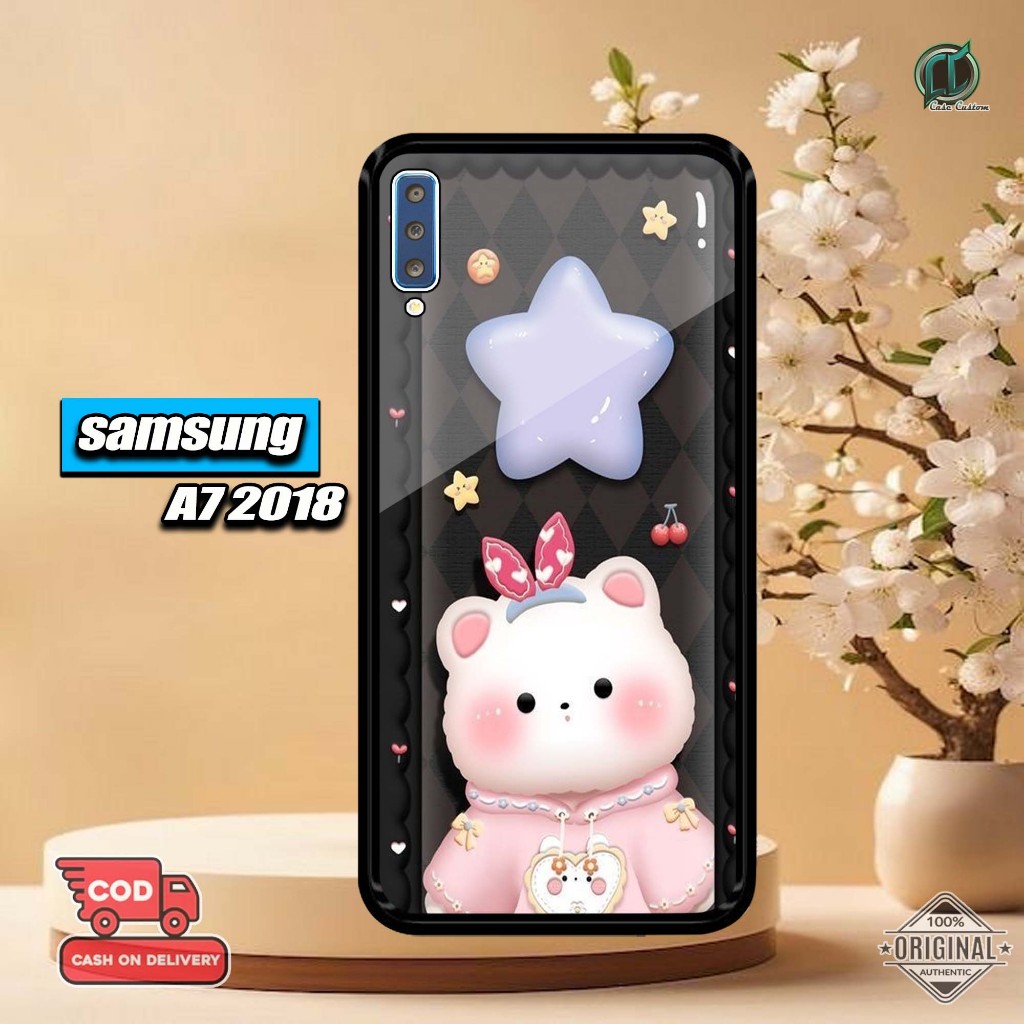 เคส Samsung A72018 ล่าสุด 2D Glossy Hardcase [CuteBeard Motif] Samsung A72018 Hardcase Softcase Glos
