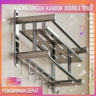Rak Kamar Mandi Dinding/Rak Handuk Gantungan Dinding Stainless Steel anti karat/Rak Bumbu Dapur/Rak Handuk Rak Serbaguna
