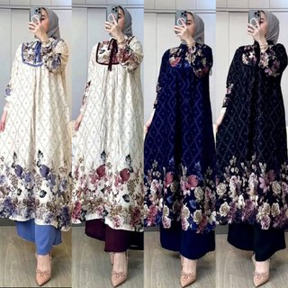 ONE SET Alika Jumbo LD110 LD120 One SET Wanita Setelan Wanita Atas Bawah SET Tunik Baju Wanita Kekinian Baju Muslim Wanita