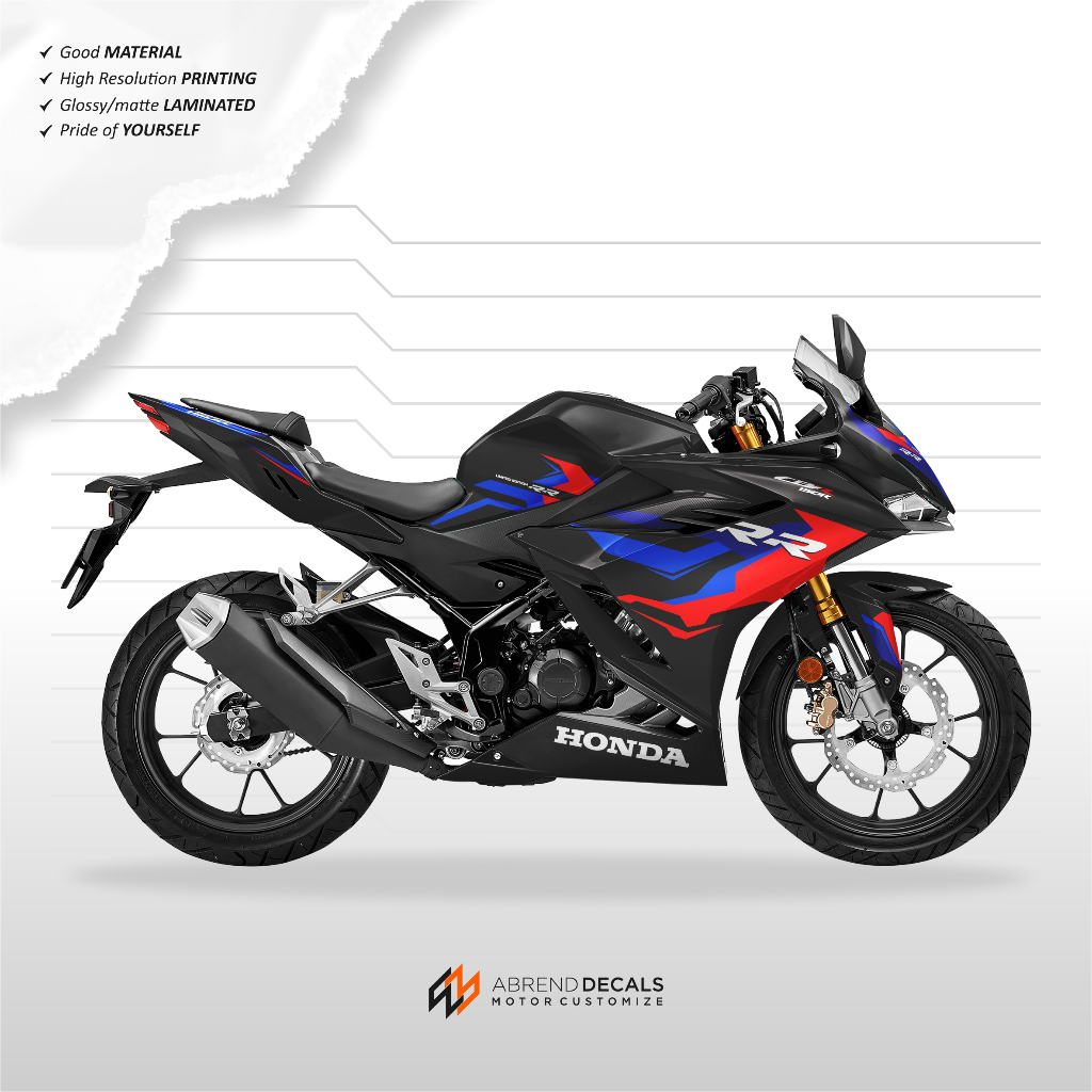 STRIPING CBR 150 R กราฟิกใหม่ BMW TRI COLOR 2 / สติ๊กเกอร์ CBR 150 K45R 2021 - 2024 / สติ๊กเกอร์ CBR