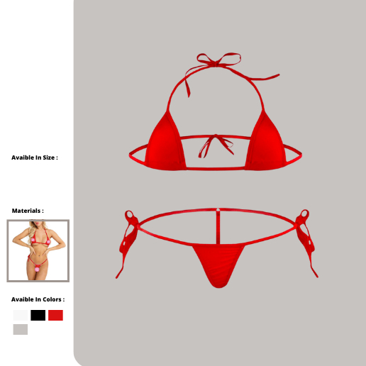 G String Thong and Tie Bra Set SG008