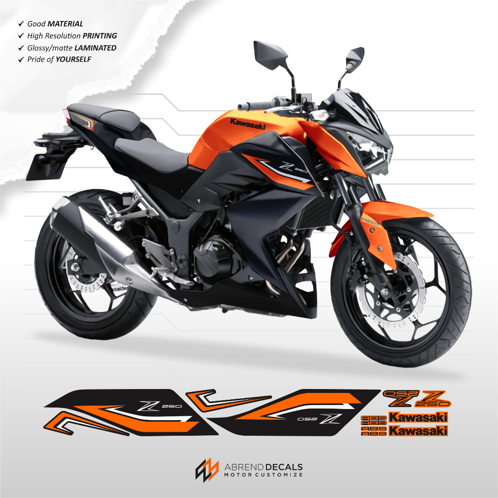 NINJA Z250 STRIPING ต้นฉบับกราฟิกพิมพ์ 4 / KAWASAKI NINJA Z 250 สติ๊กเกอร์รถจักรยานยนต์ VARIATION LI