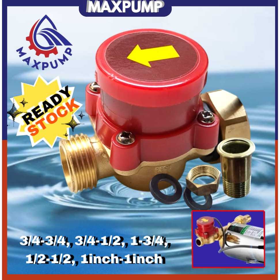 Maxpump Flow Switch สวิตช์อัตโนมัติ 1 นิ้ว 1/2 นิ้ว 3/4 นิ้วเซ็นเซอร์อัตโนมัติ push ปั๊มน้ํา booster